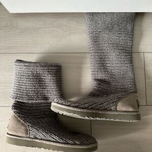 Grey Knitted tall Ugg boots